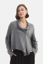 Cowl Neck Button Knit