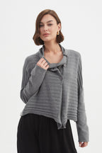 Cowl Neck Button Knit