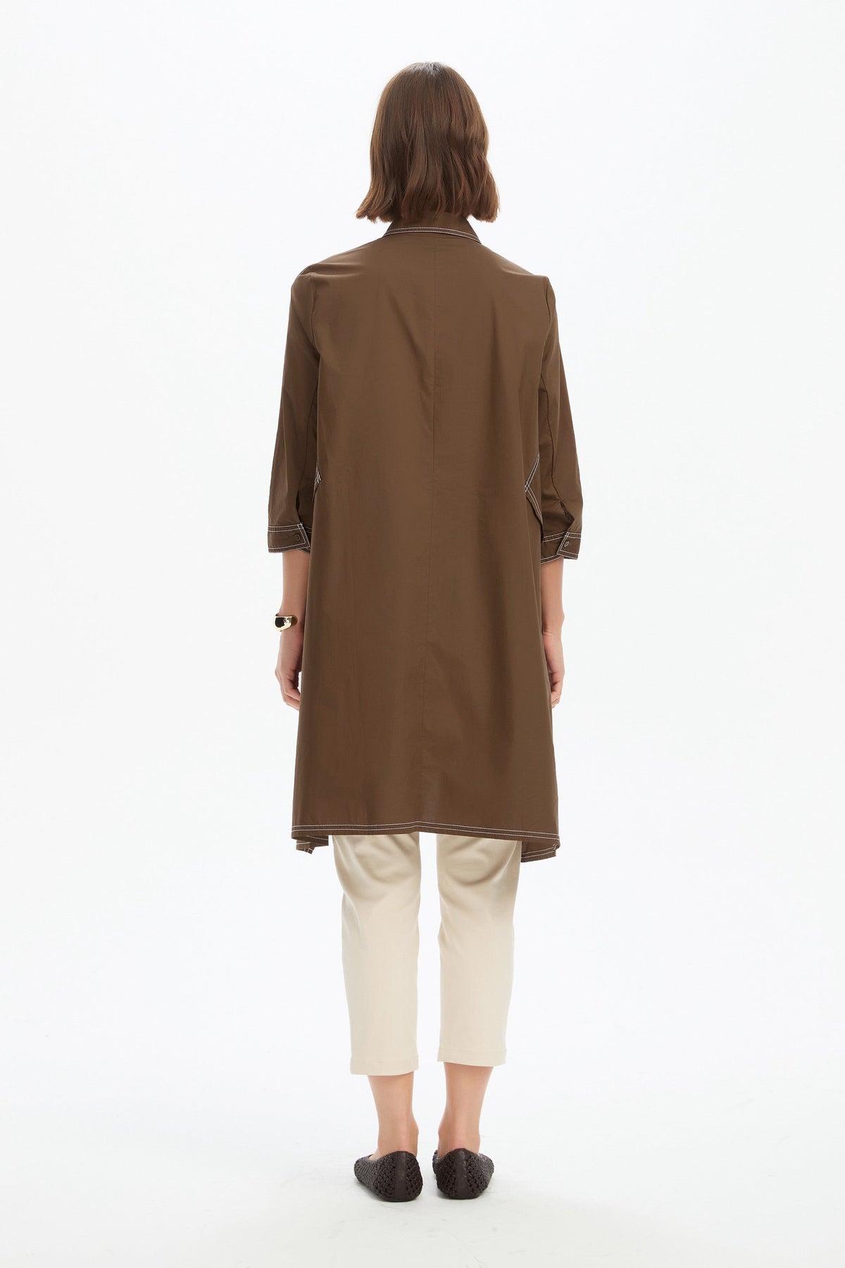 Handkerchief Hem Contrast Shirt
