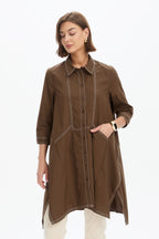 Handkerchief Hem Contrast Shirt