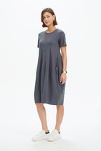 Diagonal Seam Dress - Short Sleeve