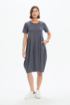Diagonal Seam Dress - Short Sleeve