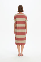 Stripe Bubble Sleeve Dress