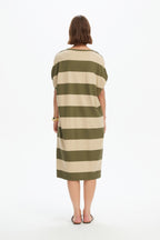 Stripe Bubble Sleeve Dress