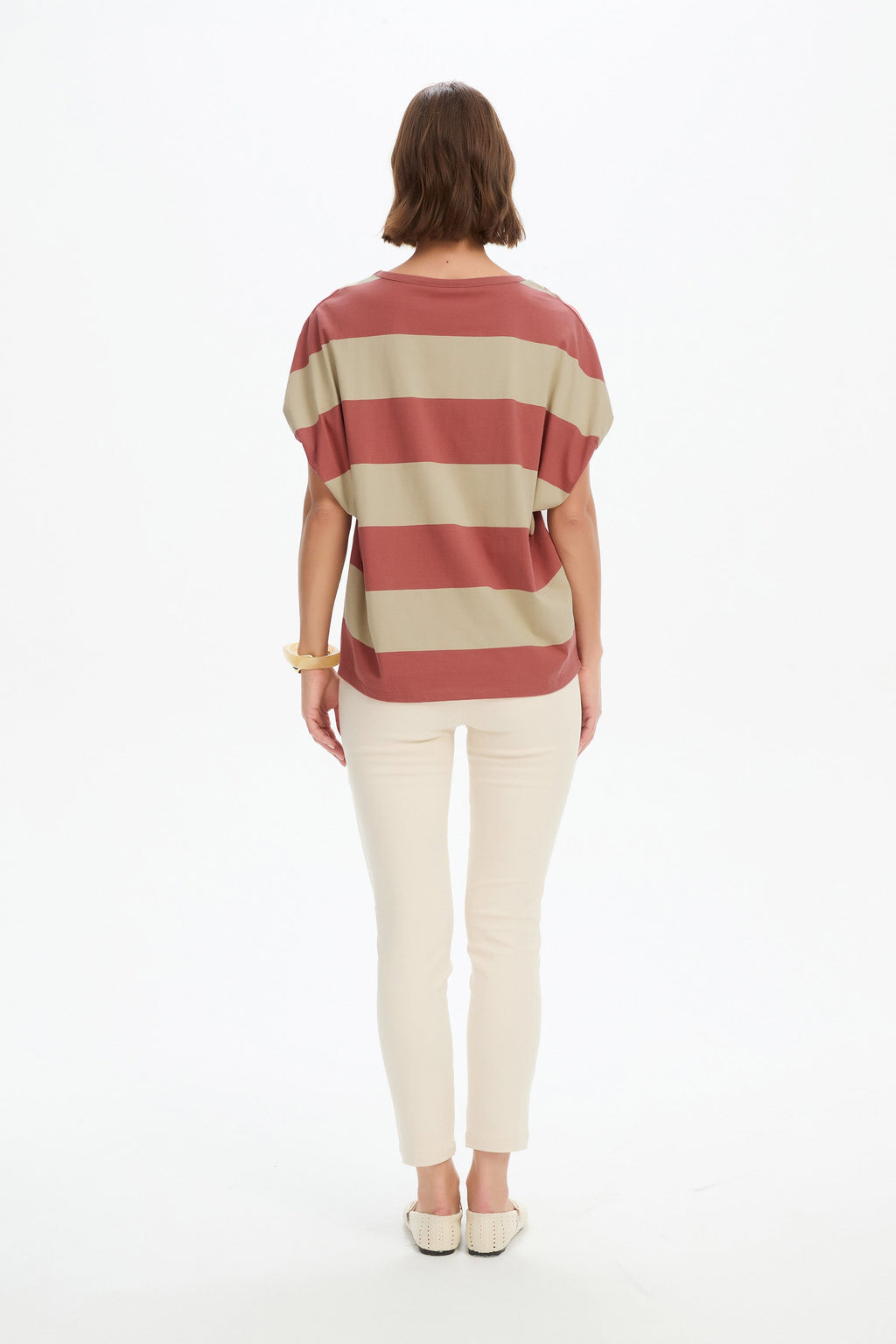 Stripe Bubble Sleeve Tee
