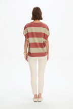Stripe Bubble Sleeve Tee