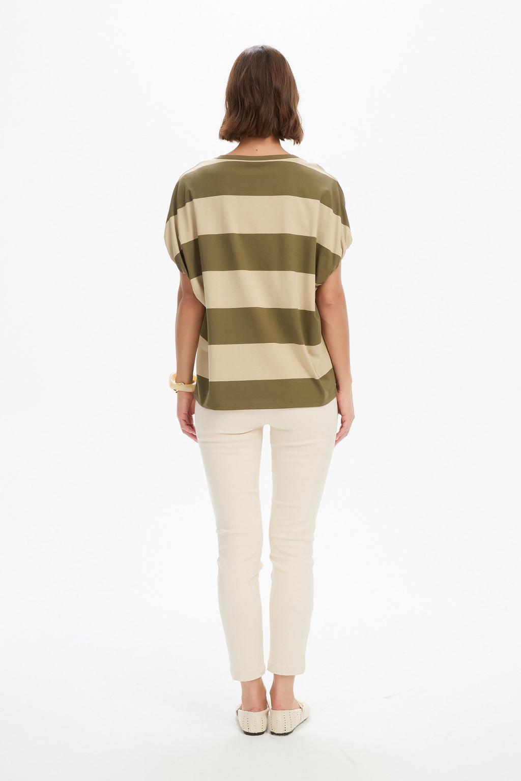 Stripe Bubble Sleeve Tee
