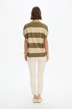 Stripe Bubble Sleeve Tee