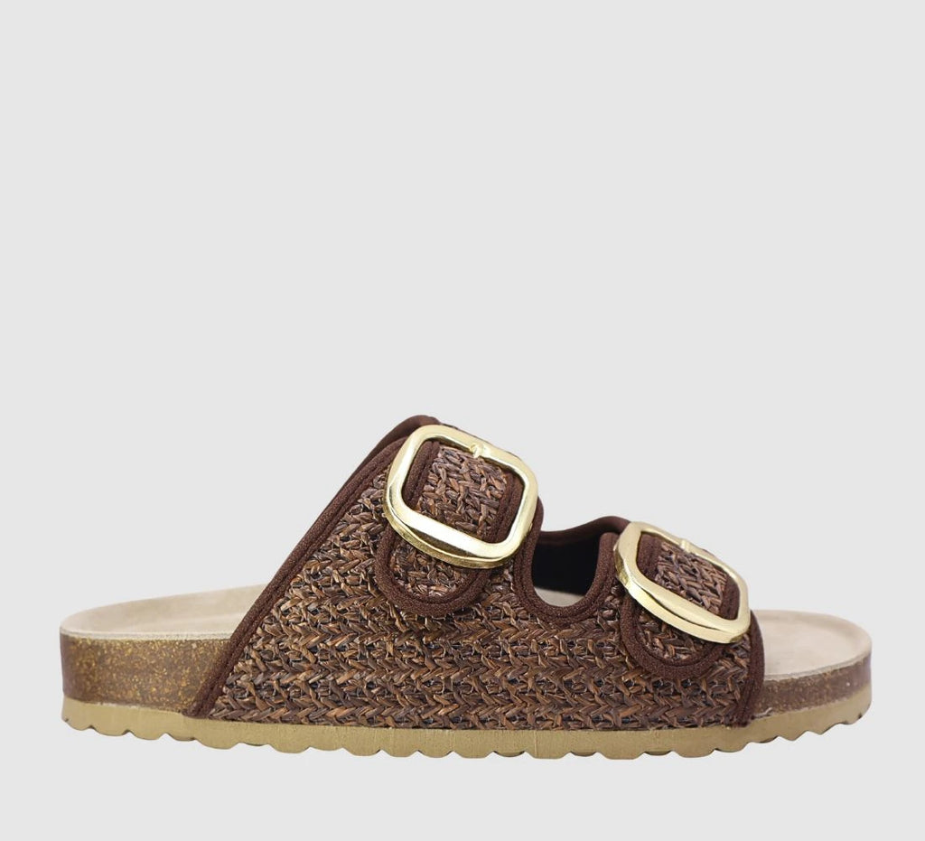 Sienna Raffia Slides