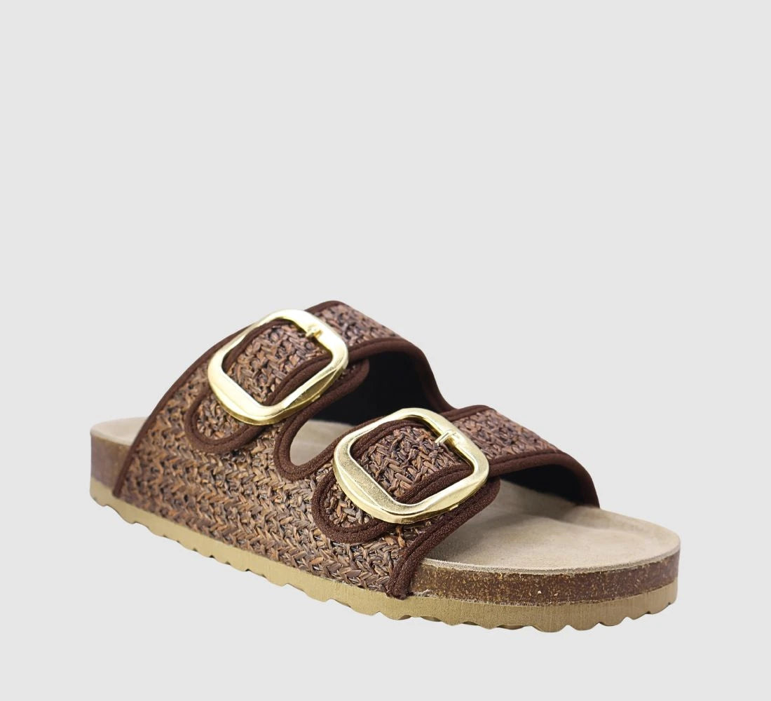 Sienna Raffia Slides